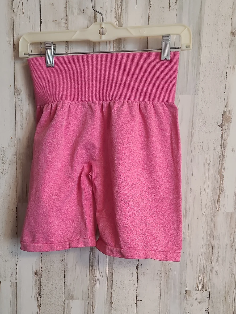 Pink Ruched High-Waist Bike Shorts